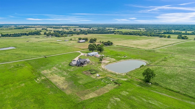 bird's eye view with a rural view