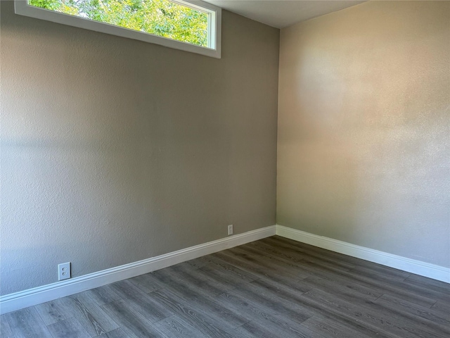 empty room featuring dark wood-type flooring