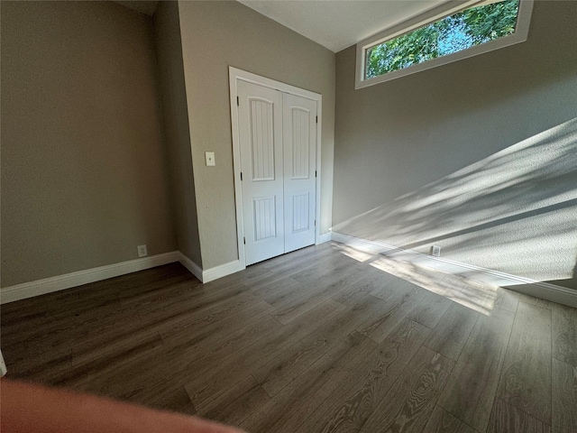 spare room featuring wood-type flooring