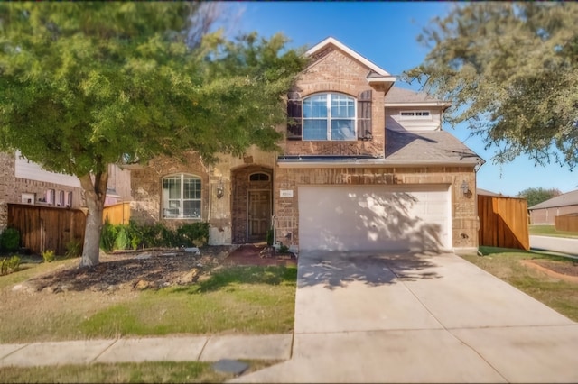 view of front of house with a garage