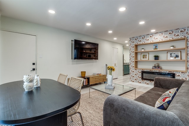 living room featuring light hardwood / wood-style flooring