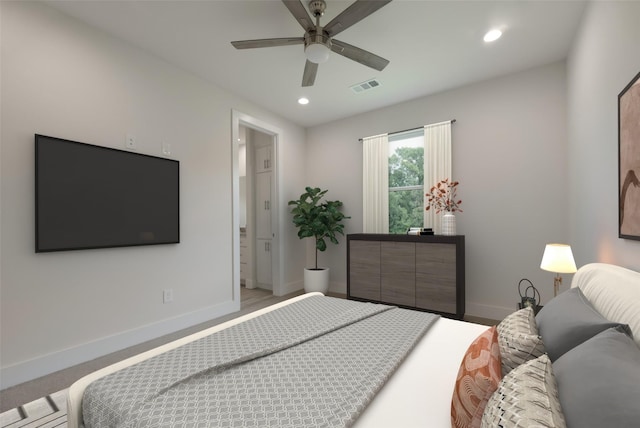 bedroom with ceiling fan