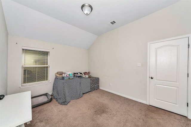 interior space with vaulted ceiling