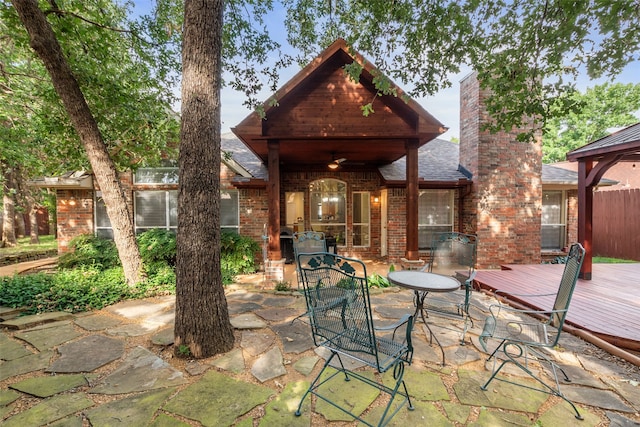 exterior space featuring a patio area and a deck