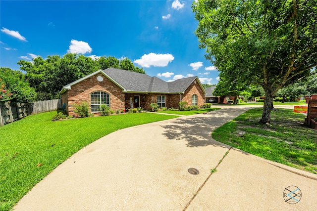 view of front of house with a front yard