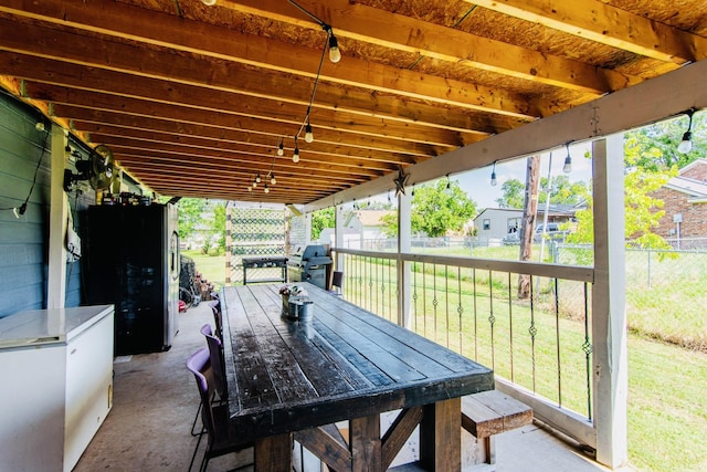 view of patio featuring area for grilling