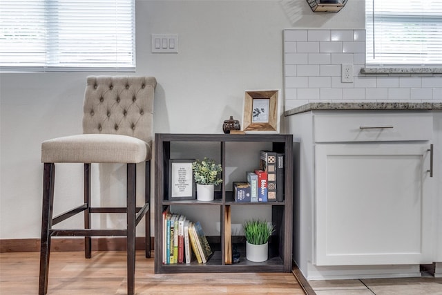 interior details featuring tasteful backsplash