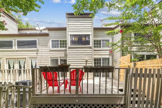 exterior space featuring a wooden deck