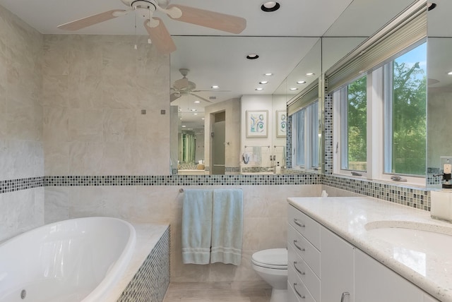 bathroom with hardwood / wood-style floors, vanity, a shower with door, and backsplash