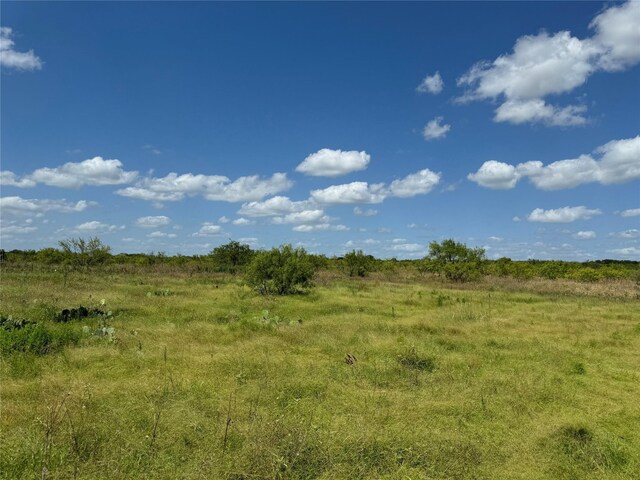 view of yard featuring a rural view and an outdoor structure