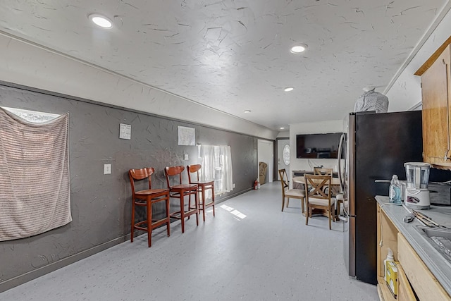 interior space with stainless steel refrigerator