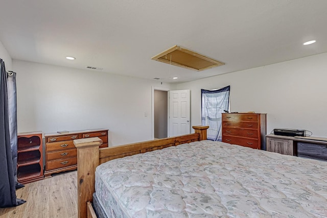 bedroom featuring light wood-type flooring