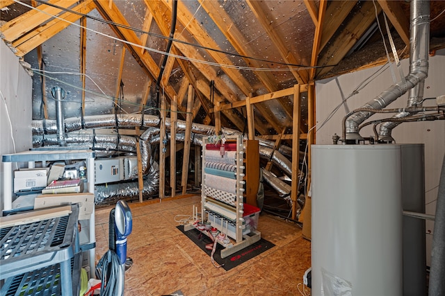 attic with water heater