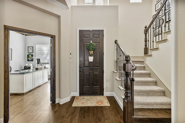 entrance foyer with wood-type flooring