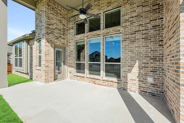 view of patio / terrace with ceiling fan