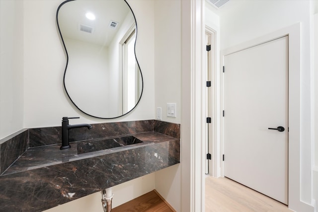 bathroom featuring hardwood / wood-style floors