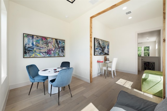 office featuring light hardwood / wood-style flooring