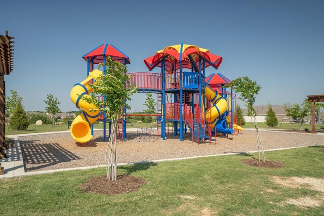 view of play area with a lawn