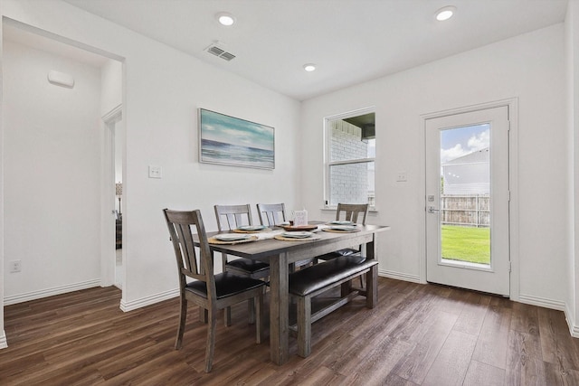 dining room featuring dark wood-type flooring