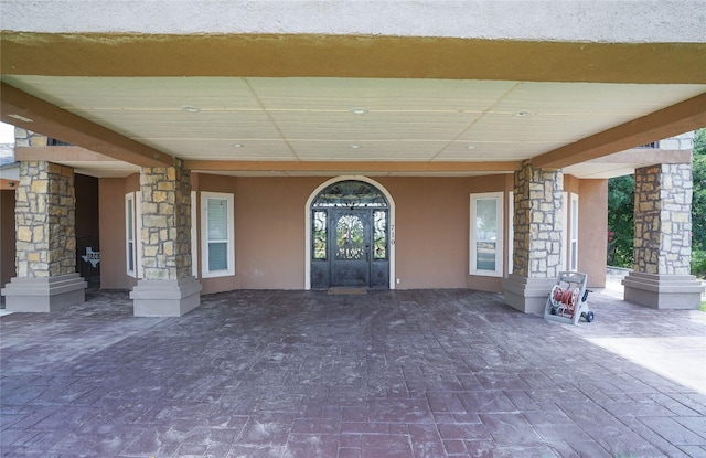 view of patio with french doors