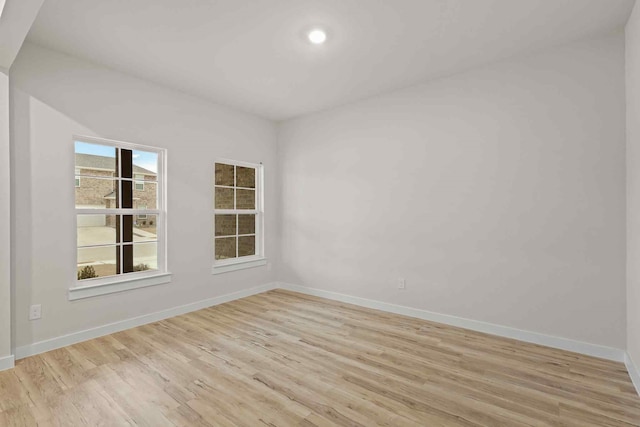 empty room featuring light wood-type flooring