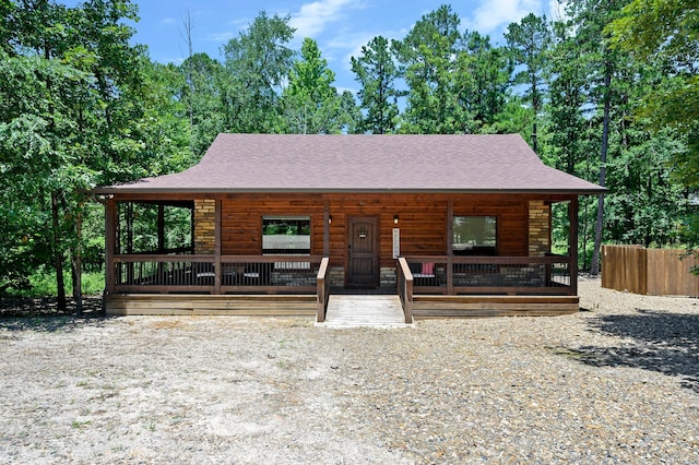 view of log-style house