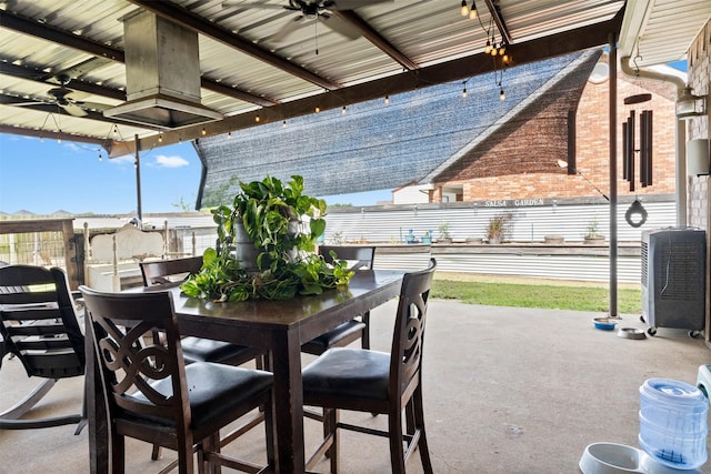 view of patio with ceiling fan