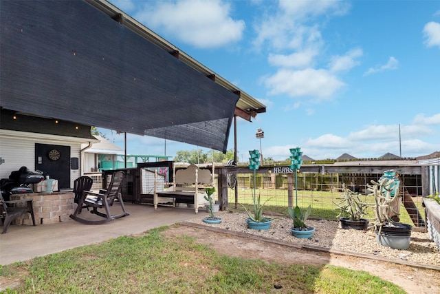 view of yard featuring a patio