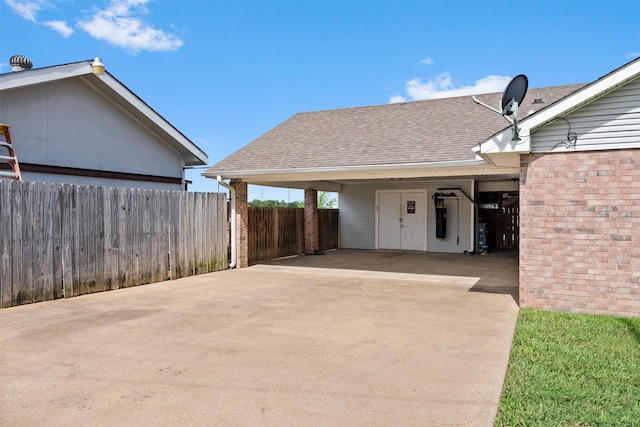 view of patio featuring a carport