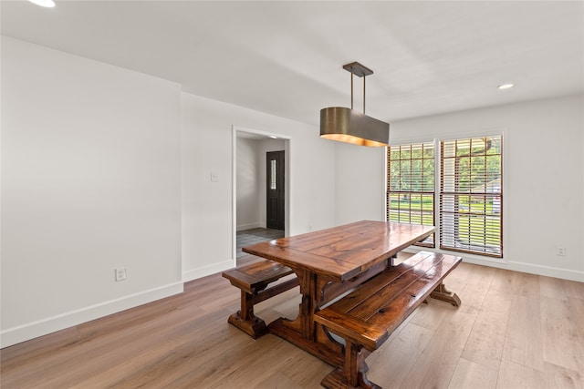 dining room featuring light hardwood / wood-style flooring