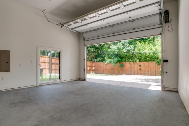 garage featuring electric panel