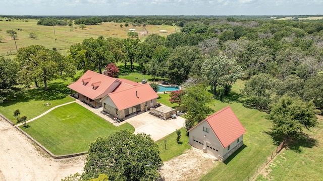 bird's eye view with a rural view