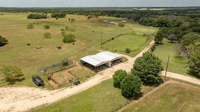 aerial view featuring a rural view