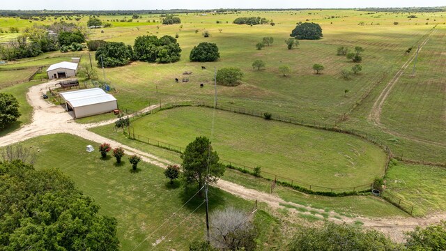 drone / aerial view with a rural view