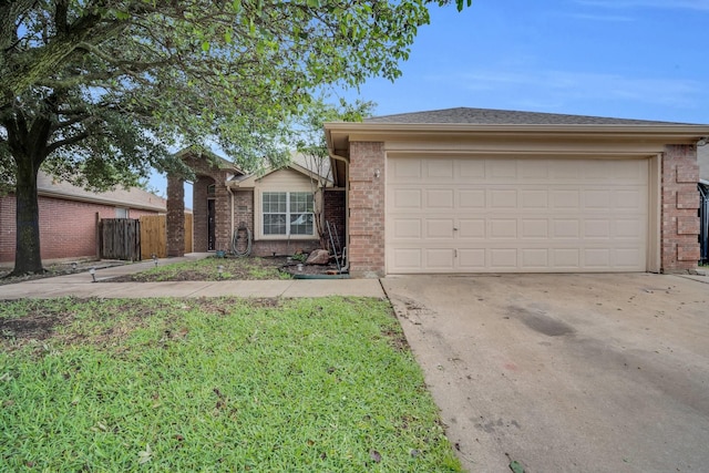 single story home with a garage