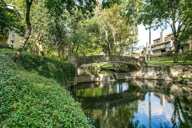 view of community featuring a water view