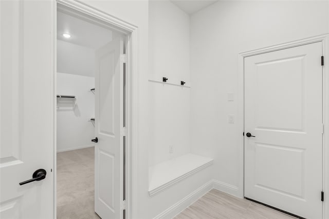 mudroom featuring light hardwood / wood-style floors