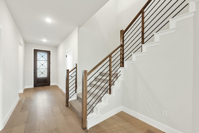 foyer featuring light hardwood / wood-style floors