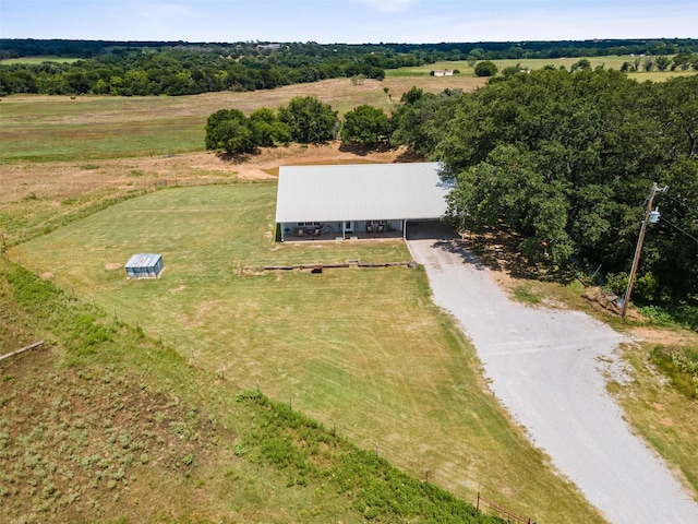 bird's eye view featuring a rural view