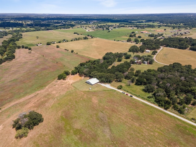 aerial view with a rural view