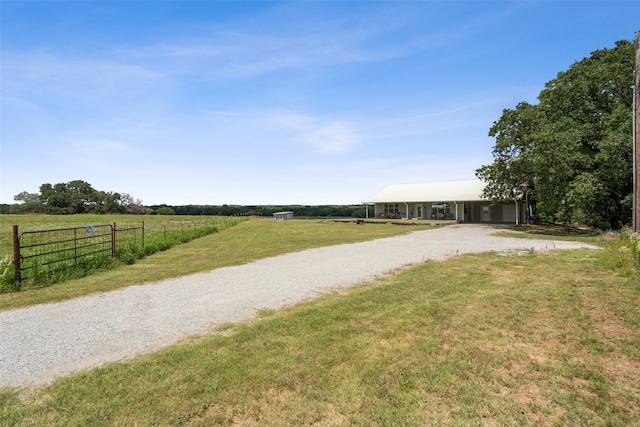 view of road featuring a rural view