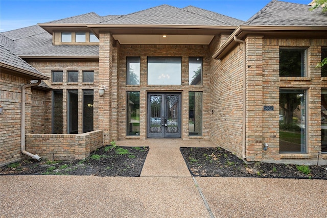 property entrance featuring french doors