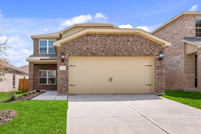 front facade with a garage