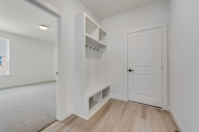 mudroom with light wood-type flooring