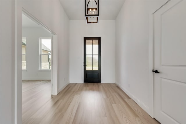 foyer featuring light hardwood / wood-style floors