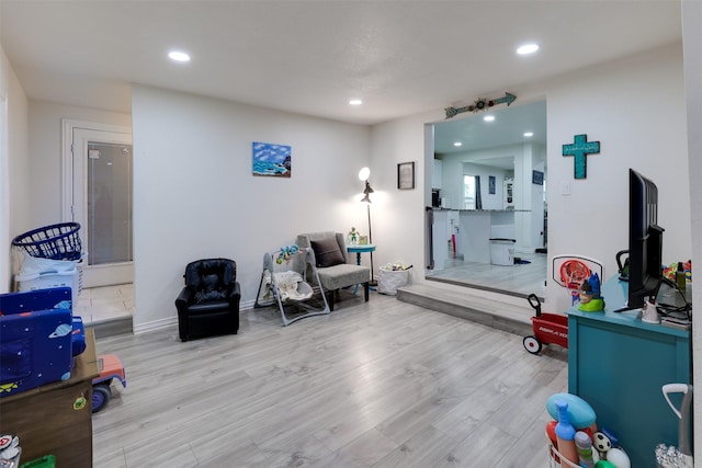 interior space with light wood-type flooring