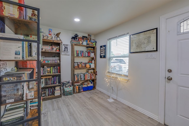 misc room with wood-type flooring