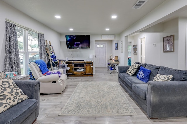 109 W Purdom Ave, Alvarado, TX 76009 - living room featuring recessed lighting and light wood-style flooring