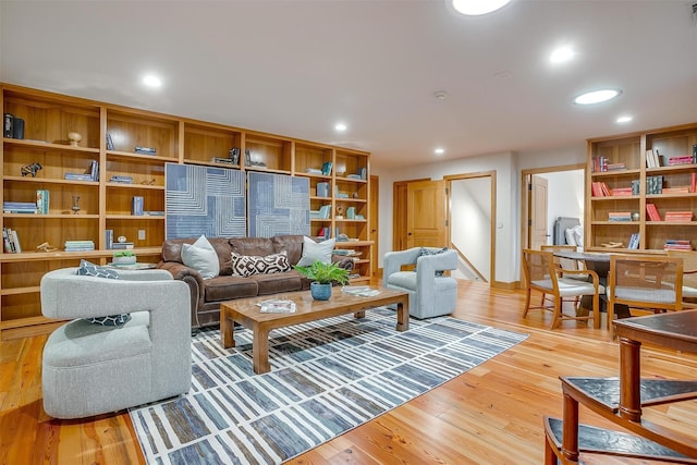 living room with hardwood / wood-style floors