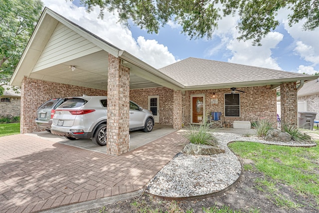 view of front of house featuring a carport